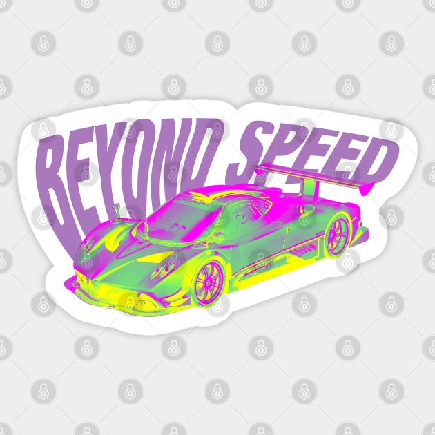 Pagani Zonda R - Beyond Speed Lemon Trip Sticker by CharlieCreator